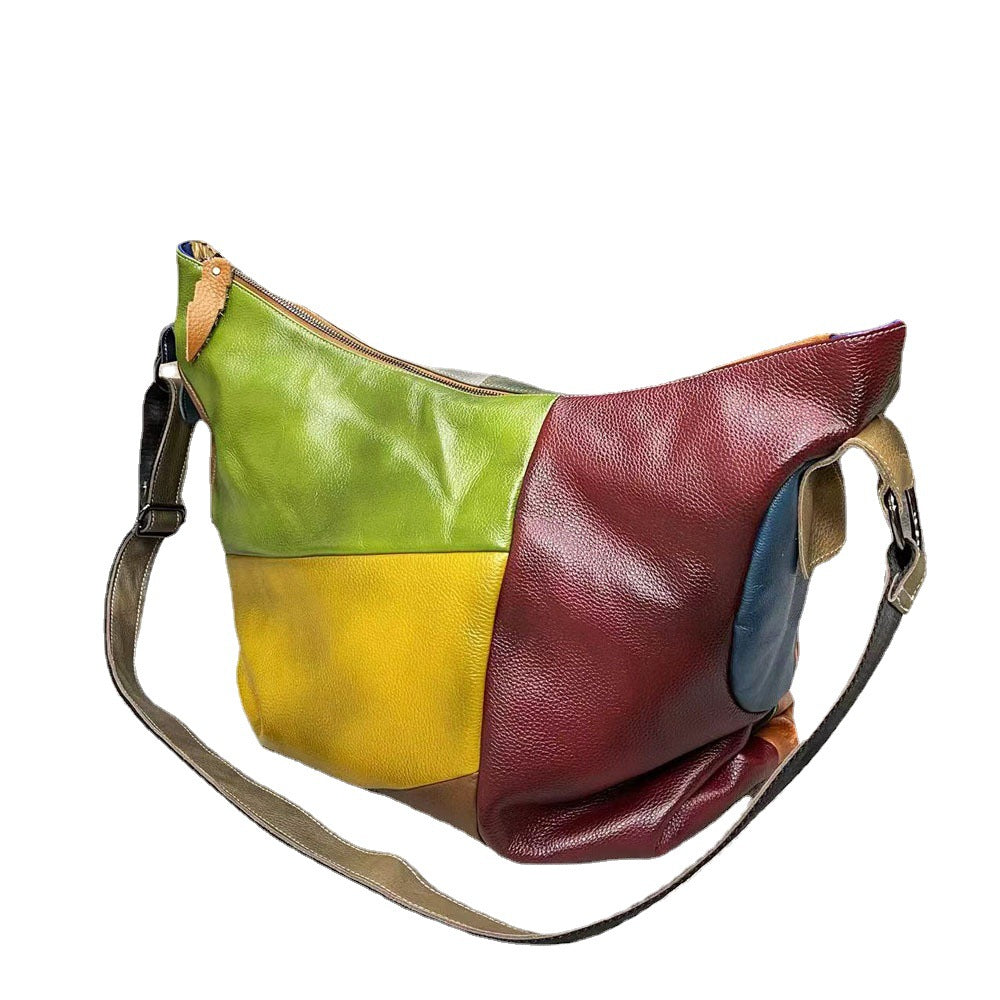 Li Ji | Original handmade genuine leather | First-layer cowhide leather cross-body bag No. 5155 