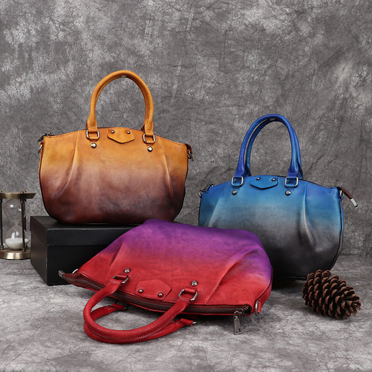 Li Ji | Original handmade genuine leather | Gufandian’s rub-colored dumpling bag No. 88324 