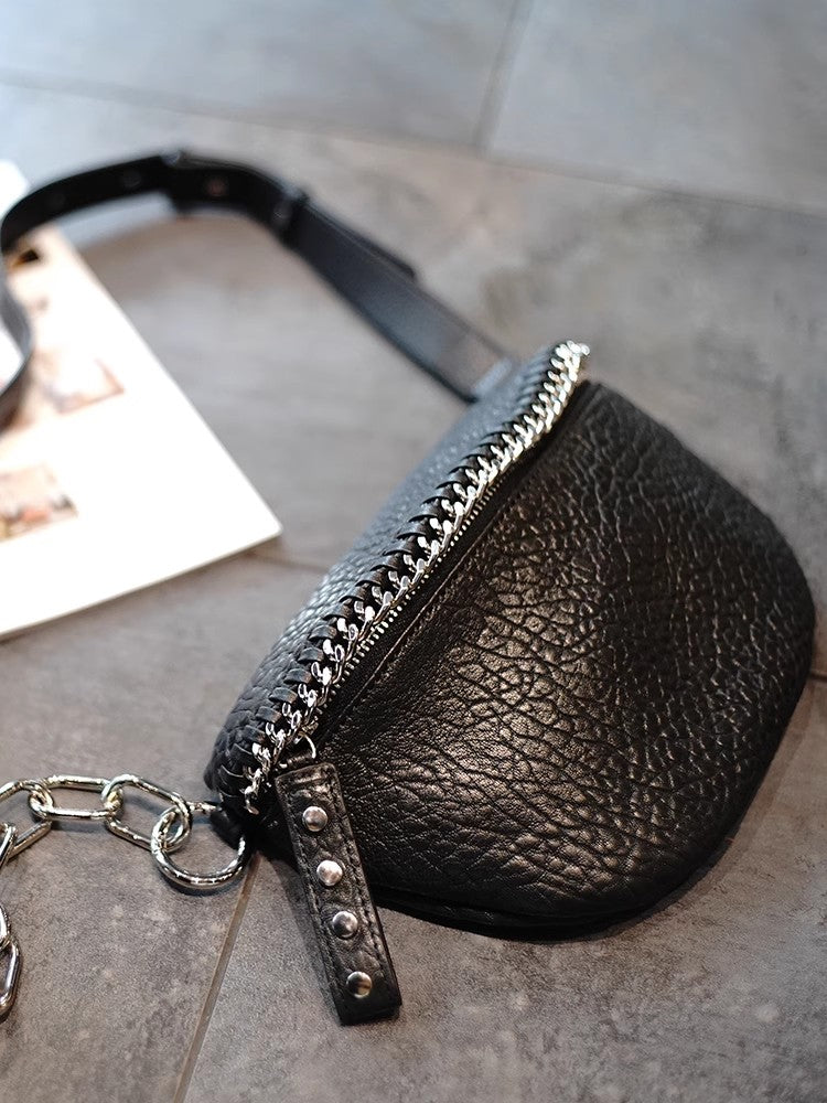 Li Ji | Original handmade leather | Chain half yen round saddle waist bag M24182 