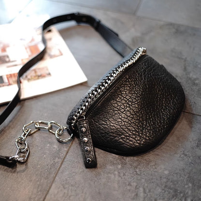 Li Ji | Original handmade leather | Chain half yen round saddle waist bag M24182 