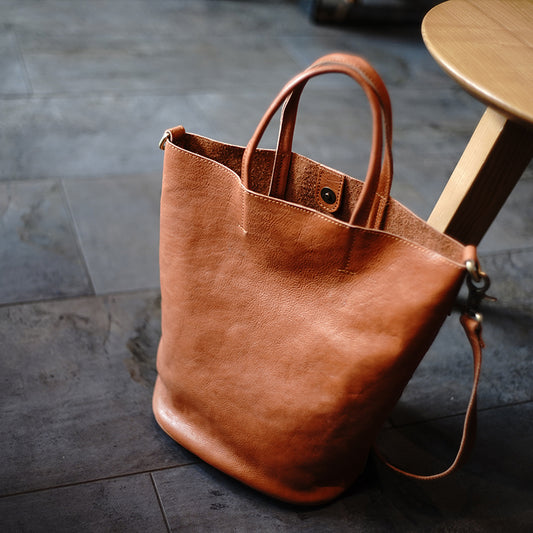 Li Ji | Original handmade genuine leather | Vegetable-glued cowhide leather bucket bag No. M54961