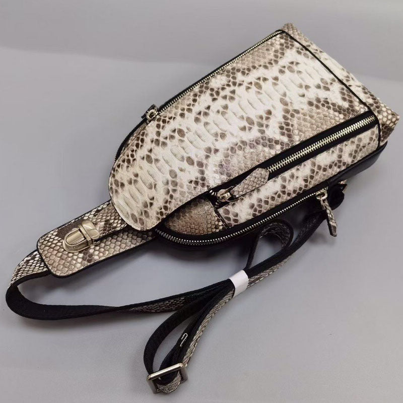 Li Ji | Original water-dyed genuine leather lock python leather bag No. 2093