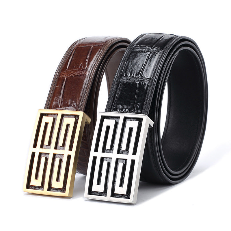 Li Ji | Thai Siam Belly Style Middle-aged Genuine Leather Crocodile Belt No. PA150 