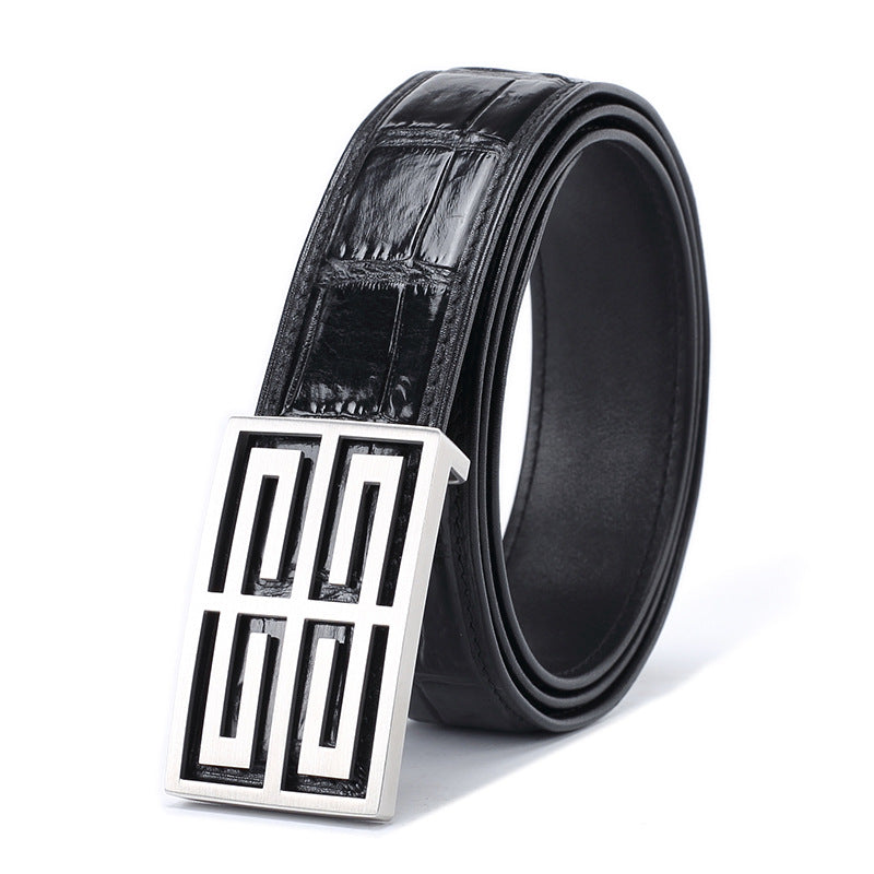 Li Ji | Thai Siam Belly Style Middle-aged Genuine Leather Crocodile Belt No. PA150 