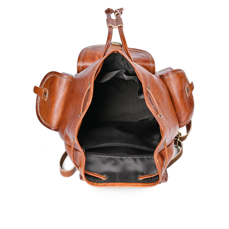 Li Ji | Original handmade genuine leather | Vegetable tanned leather backpack for men and women, size 170