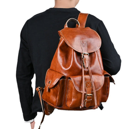 Li Ji | Original handmade genuine leather | Vegetable tanned leather backpack for men and women, size 170