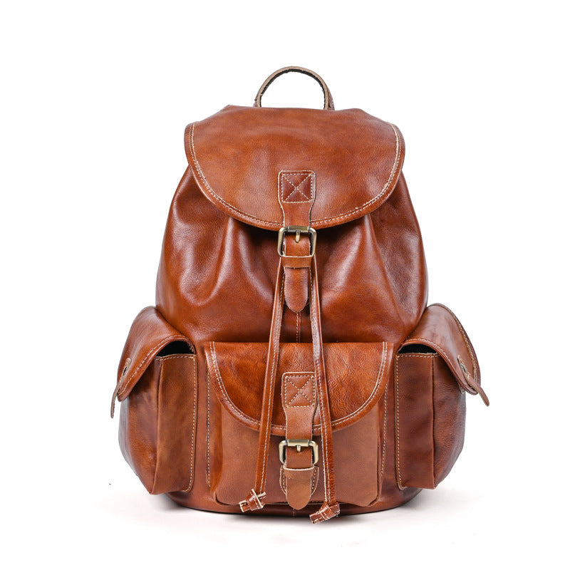 Li Ji | Original handmade genuine leather | Vegetable tanned leather backpack for men and women, size 170