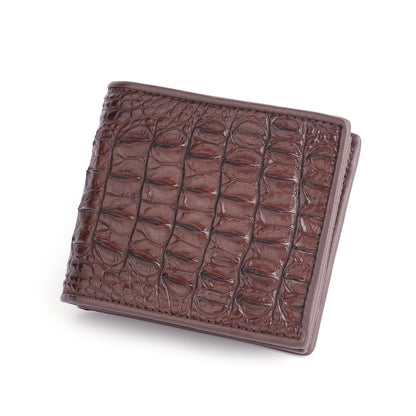 Li Ji | Original handmade genuine leather | Crocodile leather back bone 1 fold short wallet No. 2009-1