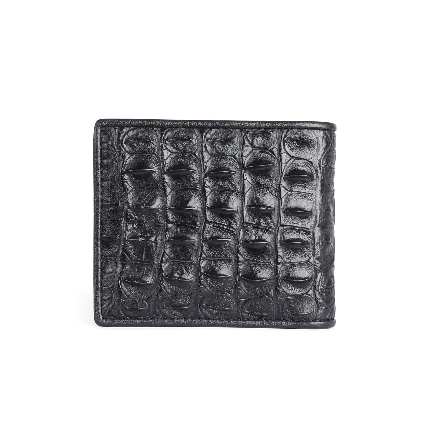 Li Ji | Original handmade genuine leather | Crocodile leather back bone 1 fold short wallet No. 2009-1