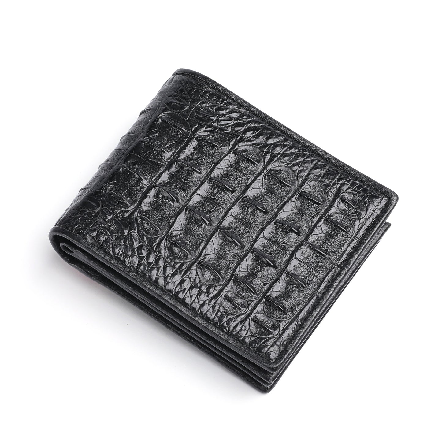 Li Ji | Original handmade genuine leather | Crocodile leather back bone 1 fold short wallet No. 2009-1