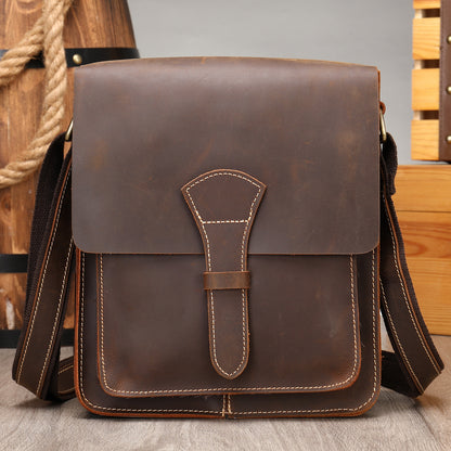 Li Ji | Original genuine leather handmade | Retro cowhide shoulder bag No. 1093 