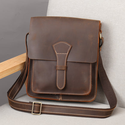 Li Ji | Original genuine leather handmade | Retro cowhide shoulder bag No. 1093 