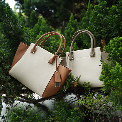 Li Ji | Original handmade leather | Elegant, soft, temperamental and color-blocked handbag No. M2827