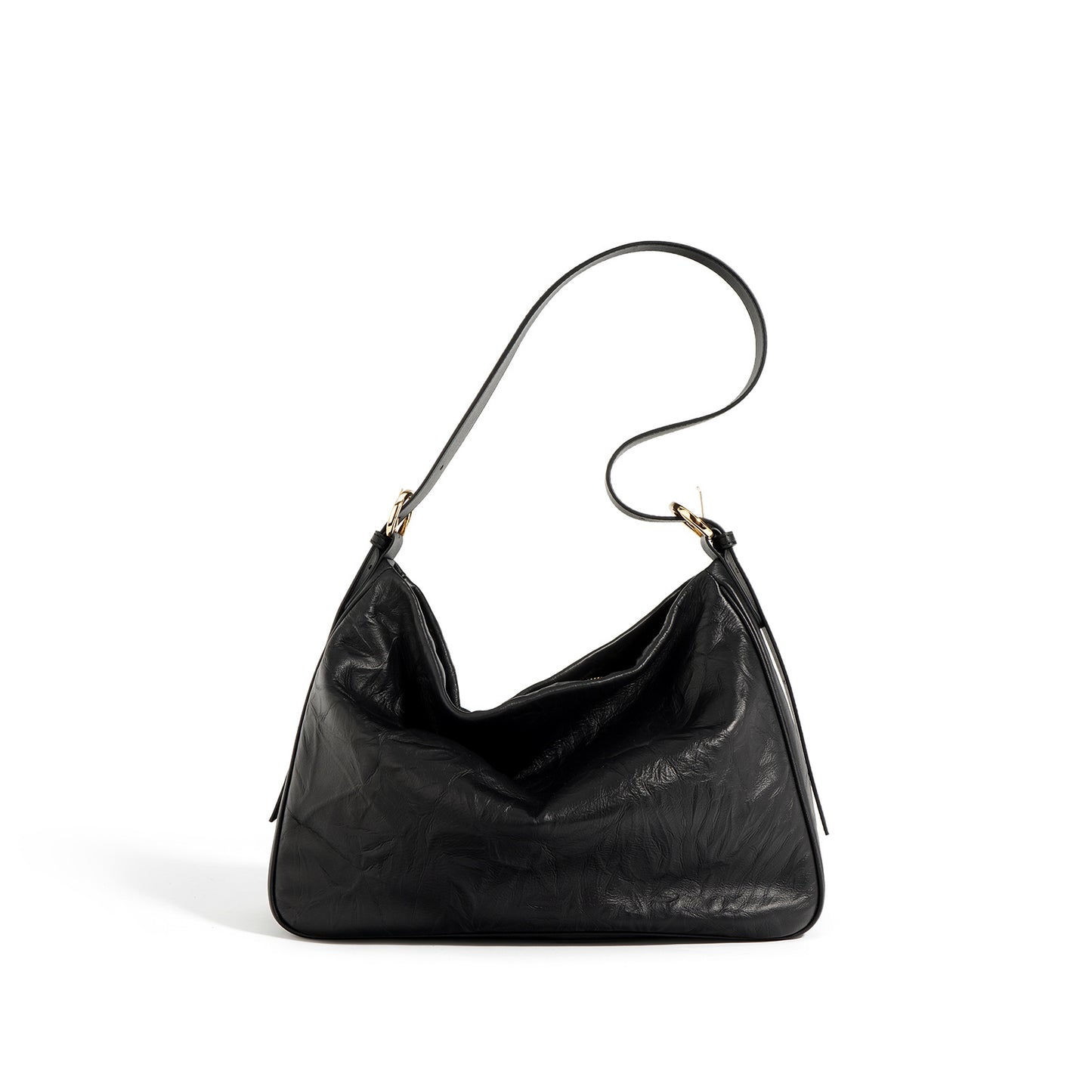 Li Ji | Original handmade leather | Simple hand-scratch pleated armpit bag No. M7670 