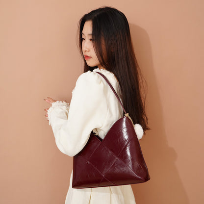 Li Ji | Original handmade genuine leather | Korean version of Fairy Hako original leather Kaka armpit bag No. M7704 