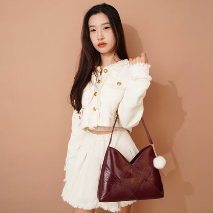 Li Ji | Original handmade genuine leather | Korean version of Fairy Hako original leather Kaka armpit bag No. M7704 