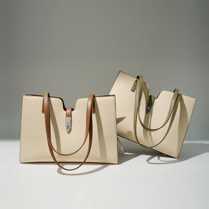 Li Ji | Original handmade leather | Soft texture, eye-catching square tote bag No. M9545A