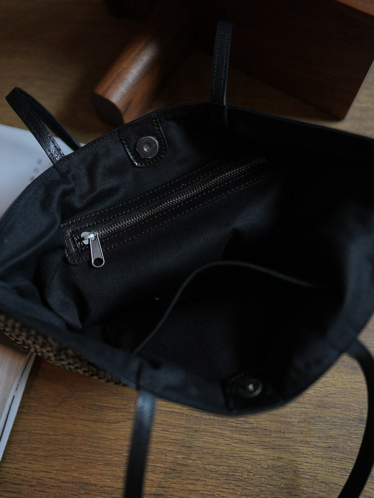 Li Ji | Original handmade genuine leather | 気だるさ风wovenジ shopping shoulder bag MD198 