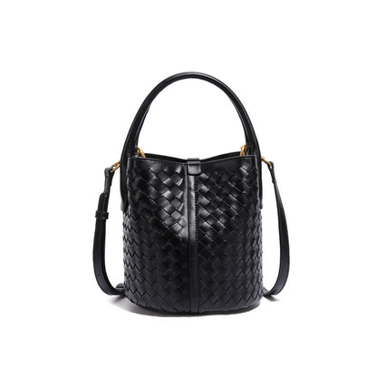 Li Ji | Original handmade genuine leather | Hand-knitted みバ无地の Bucket Bag No. N1666 