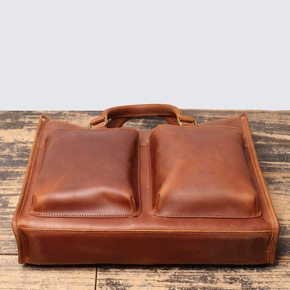 Li Ji | Original leather handmade | Three-dimensional bag portable briefcase No. 7073 