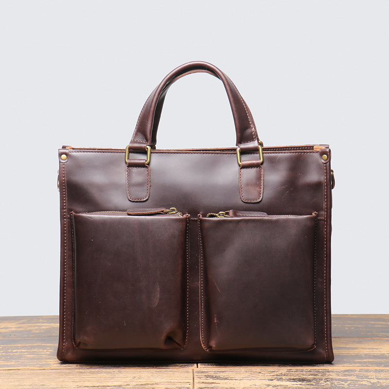 Li Ji | Original leather handmade | Three-dimensional bag portable briefcase No. 7073 