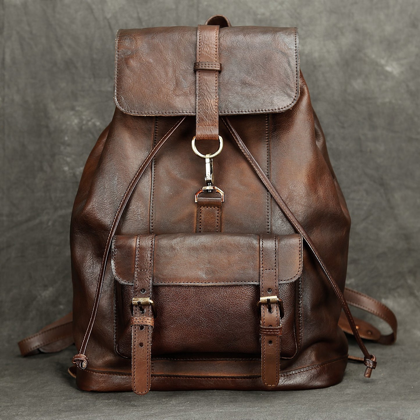 Li Ji | Original handmade leather | Vegetable tanned cowhide 21-inch backpack travel bag No. 88036