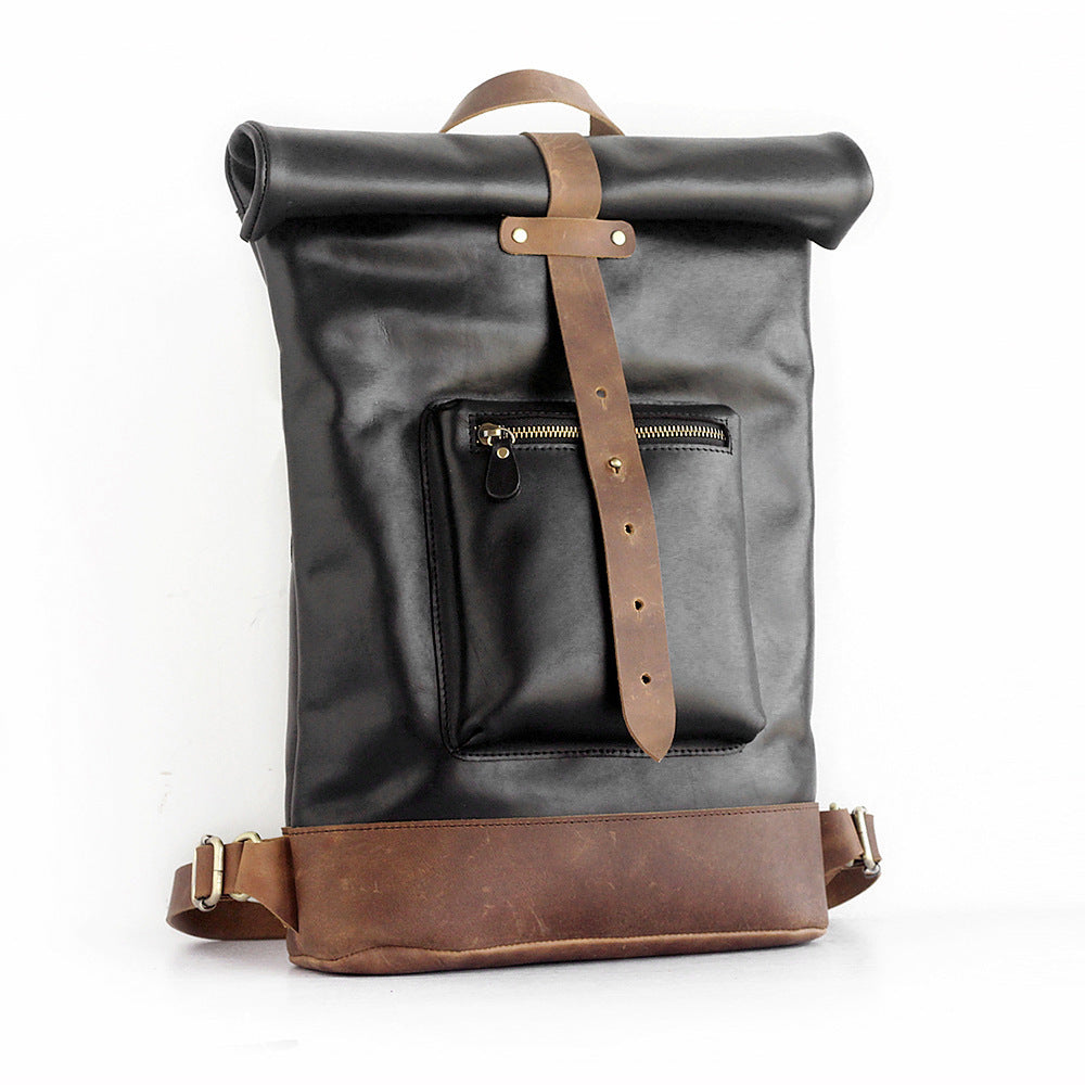 Li Ji | Original leather handmade | Color block backpack No. 1862