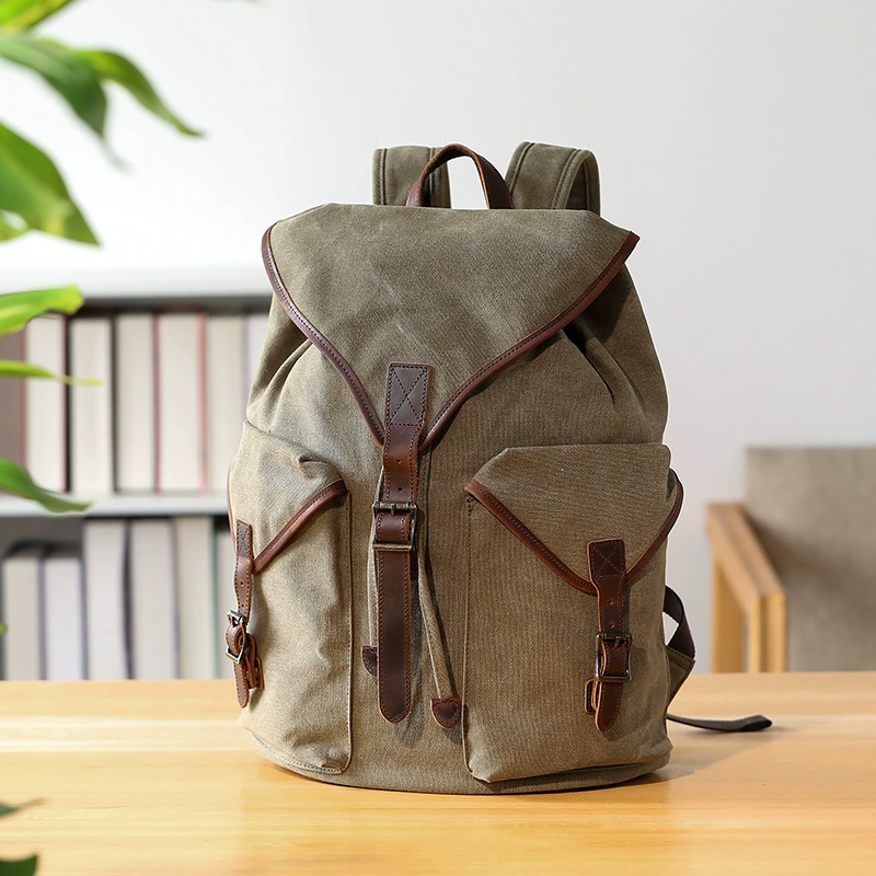 Li Ji | Original handmade leather | Canvas/sentiment/life outdoor mountaineering bag No. 23805