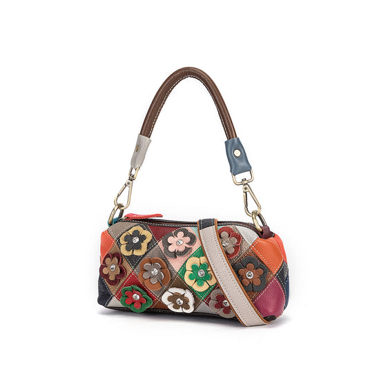 Li Ji | Original leather handmade | European style の彩りの花々 shoulder bag No. 1120 