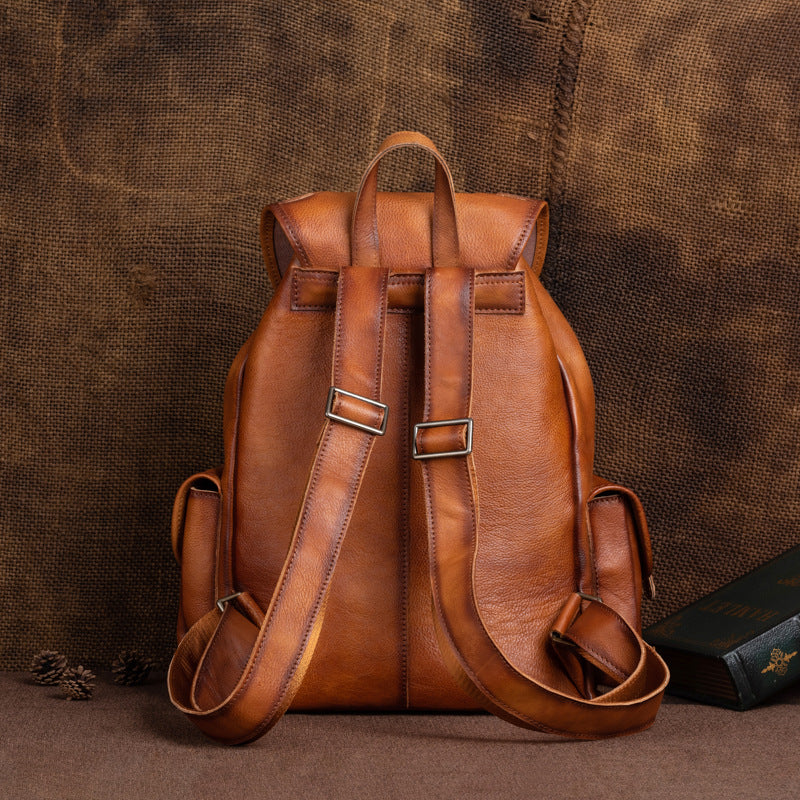 Li Ji | Original handmade genuine leather | Vegetable tanned leather backpack for men and women, size 170