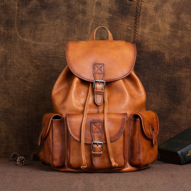 Li Ji | Original handmade genuine leather | Vegetable tanned leather backpack for men and women, size 170