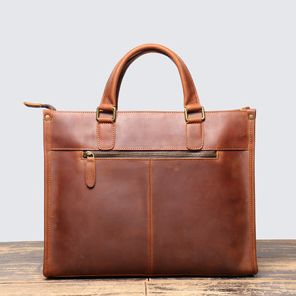 Li Ji | Original leather handmade | Three-dimensional bag portable briefcase No. 7073 