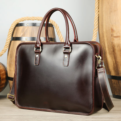 Li Ji | Original handmade leather | First layer crazy horse leather briefcase-YS8727 