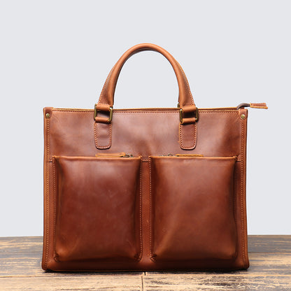 Li Ji | Original leather handmade | Three-dimensional bag portable briefcase No. 7073 