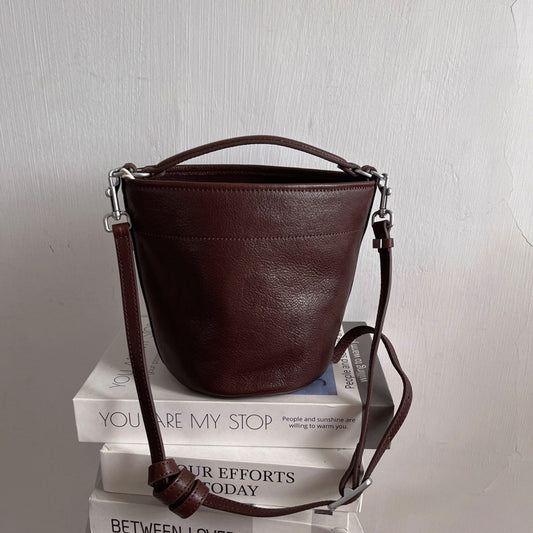 Li Ji | Original handmade genuine leather | Super mini and cute ~ first-layer vegetable tanned cowhide bucket bag No. Q275 