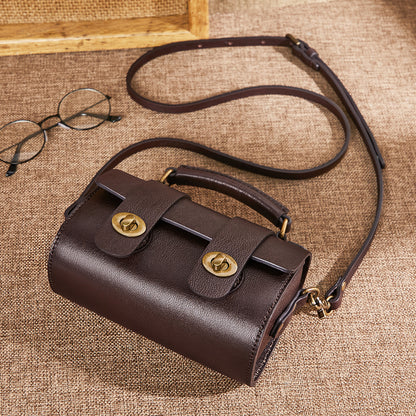 Li Ji | Original handmade genuine leather | "実力い干" personalized postal bag No. T11873