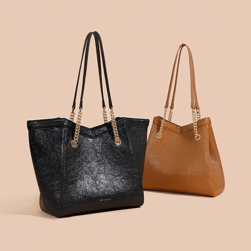 Li Ji | Original handmade genuine leather | Elegant and high-quality two-layer cowhide tote bag No. TP23019 