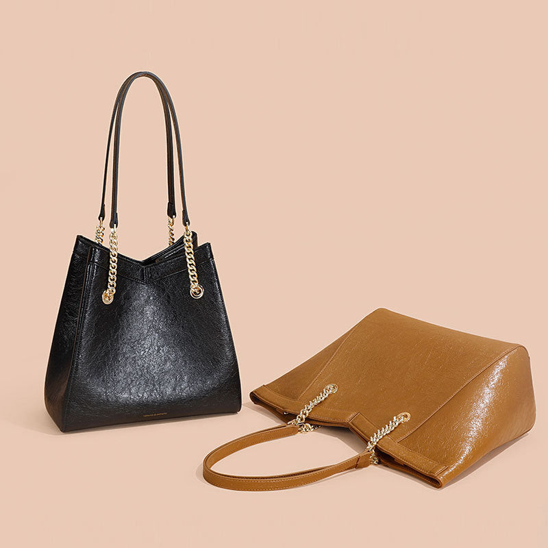 Li Ji | Original handmade genuine leather | Elegant and high-quality two-layer cowhide tote bag No. TP23019 