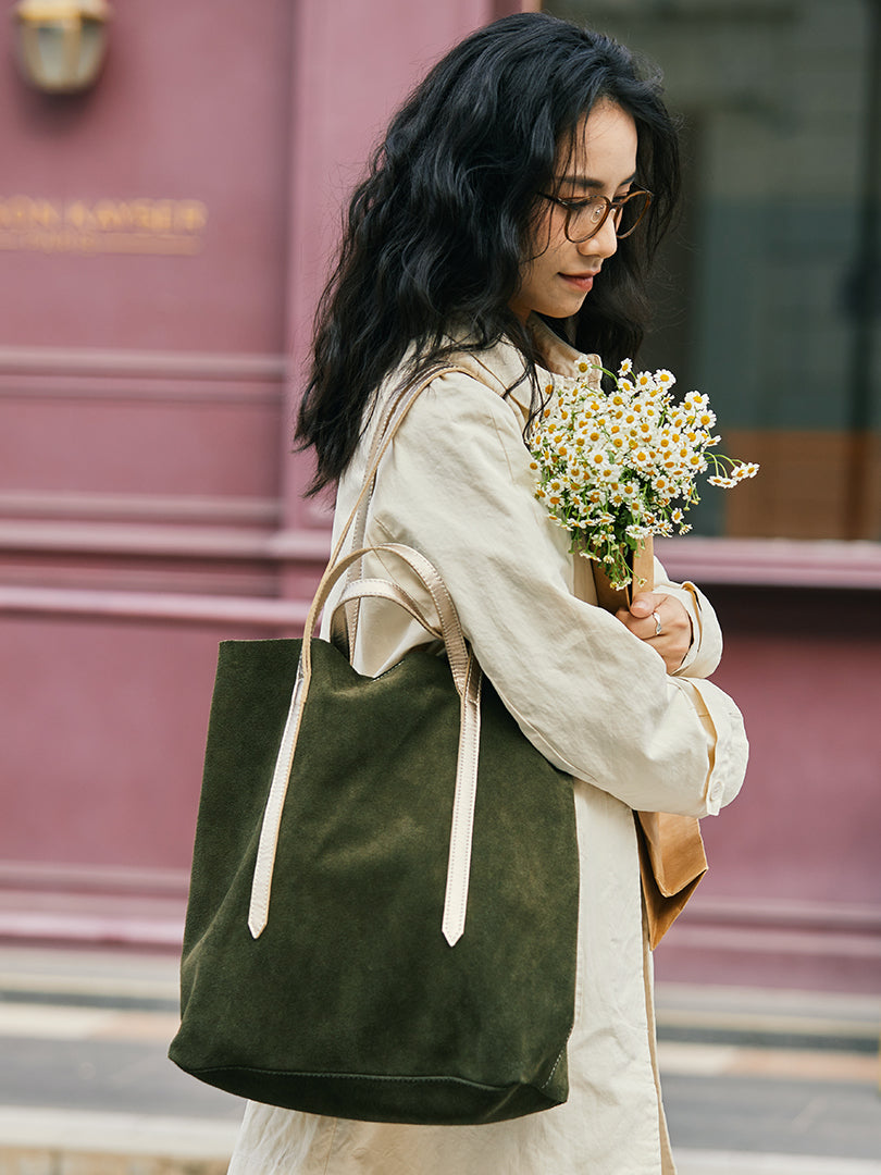 Li Ji | Original handmade genuine leather | Craftsman's handmade soft leather tote bag No. TYJ01 