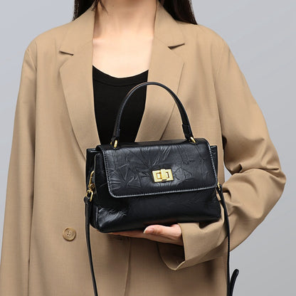 Li Ji | Original handmade genuine leather | Small square version, simple and simple small square bag V90638 