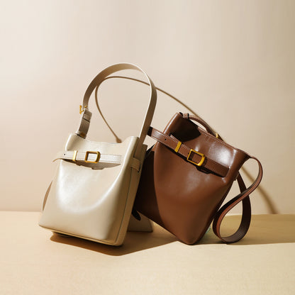 Li Ji | Original handmade genuine leather | Three-dimensional soft and simple small square bag No. W9306