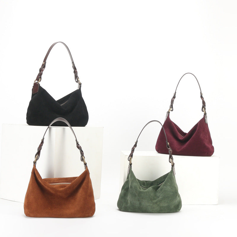 Li Ji | Original handmade leather | Good quality baguette bag with matte texture Z2007 