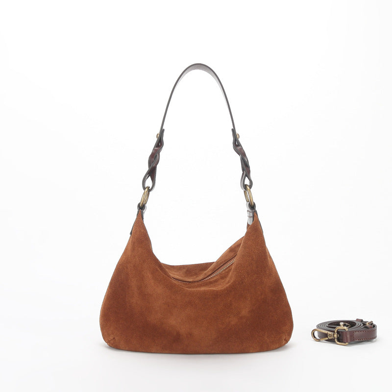 Li Ji | Original handmade leather | Good quality baguette bag with matte texture Z2007 