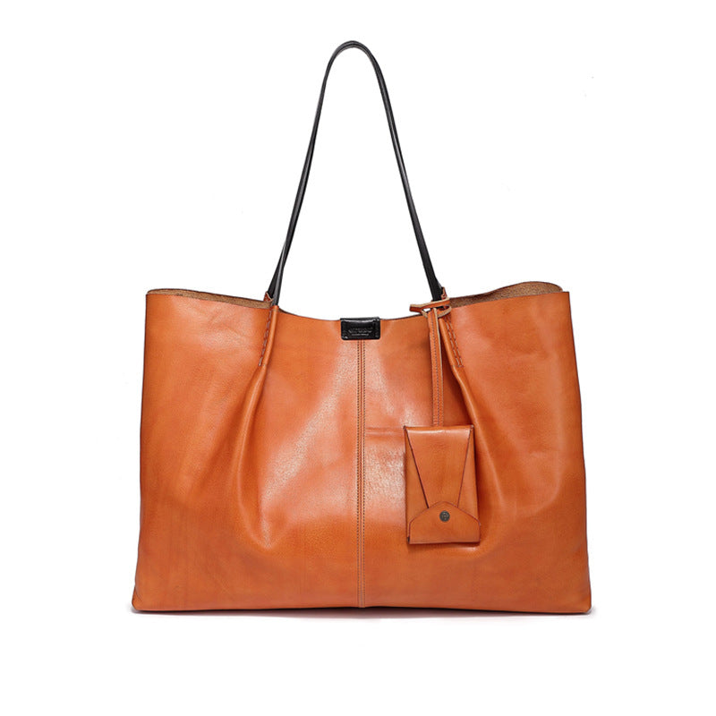 Li Ji | Original handmade genuine leather | Japanese first-layer cow leather バッグ large-capacity tote bag cx03