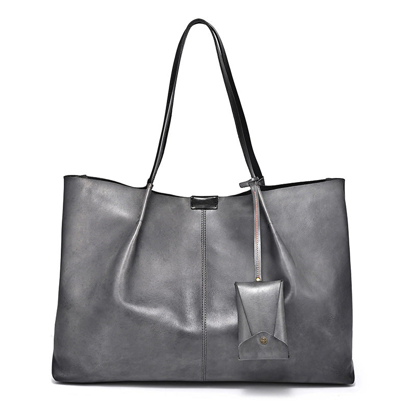 Li Ji | Original handmade genuine leather | Japanese first-layer cow leather バッグ large-capacity tote bag cx03