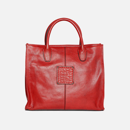 Li Ji | Original handmade genuine leather | High-grade texture oil wax tree paste leather tote bag No. D8590