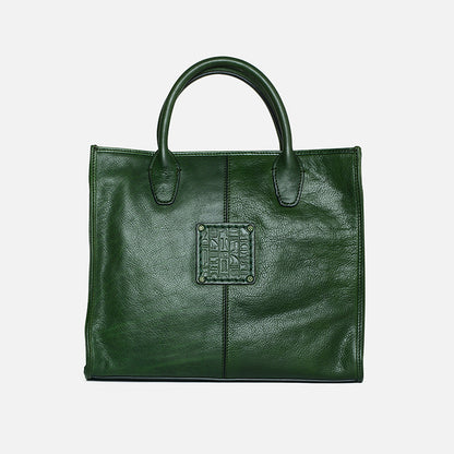 Li Ji | Original handmade genuine leather | High-grade texture oil wax tree paste leather tote bag No. D8590