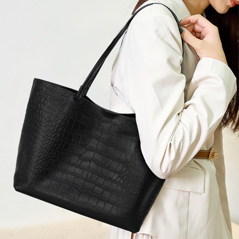 Li Ji | Original handmade leather | High-end crocodile pattern tote bag No. E0369 