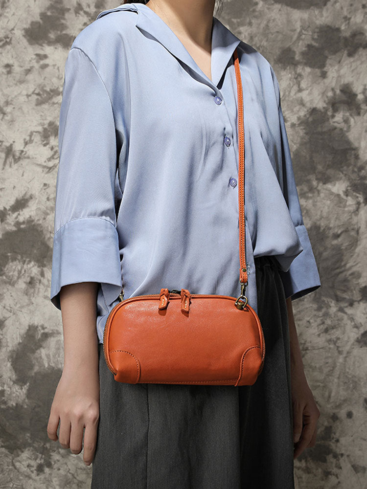 Li Ji | Original handmade leather | Vintage Wen Yun Fan leather バ tree paste leather side backpack No. F21015 