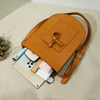 Li Ji | Original handmade leather | European and American style first-layer vegetable tanned leather saddle bag hj6038